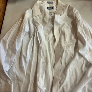 Vintage Sutter & Grant White Button-Up Shirt - Size 20-35 BIG